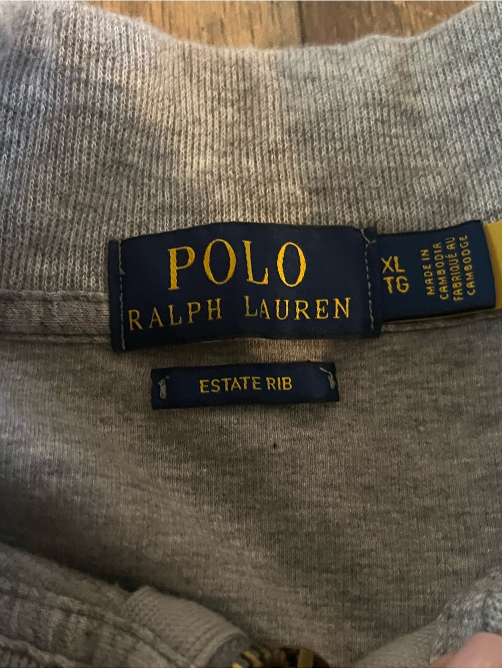 Ralph Lauren Gray Half-Zip Logo Pullover Sweater - Picture 2 of 4